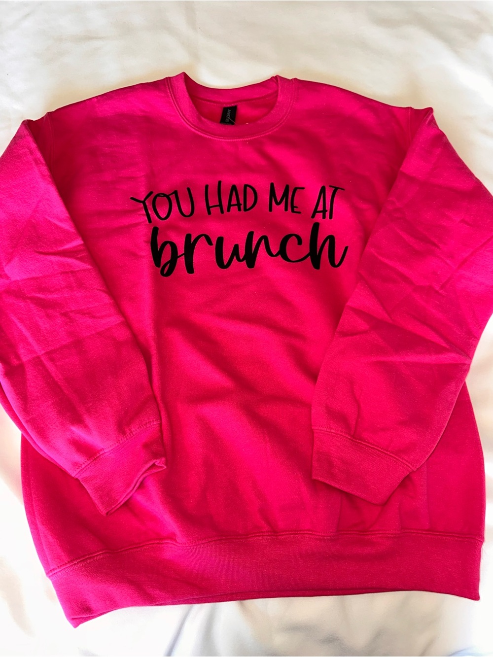 Bright Pink "You Had Me At Brunch" Crewneck Sweatshirt